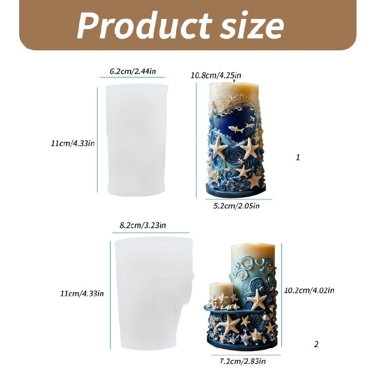 Ocean Themed Candle Mould Flexible Silicone Mold for Aromatherapy and Plaster Crafts Practical Jewelry Making Tool