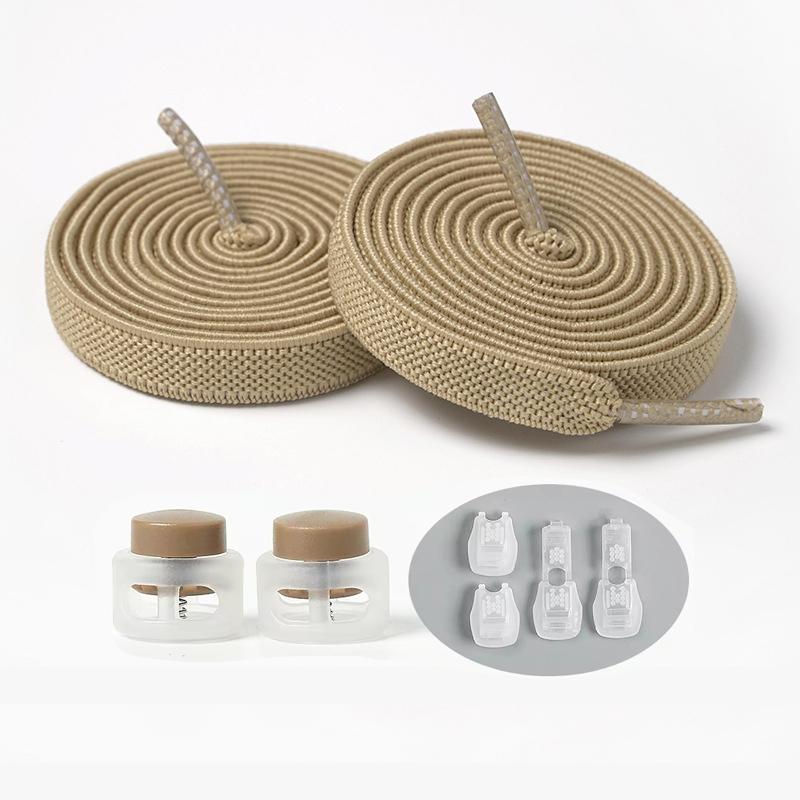 1Pair/3Pair NEW Round Snap Lock Shoelaces Without Ties Kids Flat Elastic Shoe Laces Adult Quick Shoelace Shoe Accessories