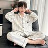 Boys Cotton Pajama Set Long Sleeve Thin Sleepwear Cartoon Print Hoodie Style Home Wear Kids 8