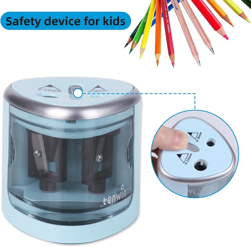 New Two-hole Electric Automatic Pencil Sharpener Switch Pencil Sharpener Home Office School Supplies Stationery Art