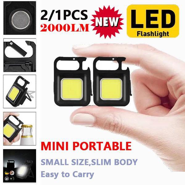 NOVÁ 2/1ks Mini LED svítilna Pracovní svítilna 4 režimy svícení 2000 lumenů přenosná kapesní svítilna Klíčenky USB dobíjecí venkovní kemping Malá svítilna
