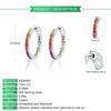 Fashion Rainbow Jewelry Custom CZ 925 Sterling Silver Rhodium Plated Rainbow Color Cubic Zirconia Hoop Huggie Earrings for Women