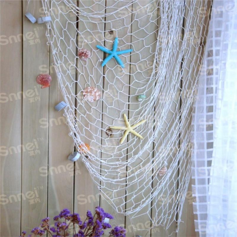 Fashion Mediterranean Decorative Nautical Wall Hanging Fishing Net for Beach Party Home Decor