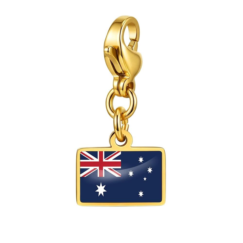 Country Flag Charms 10 Mm Pendant Necklace Bracelet Keychain Bagchain Stainless Steel Jewelry A Commemorative Gift For A Friend