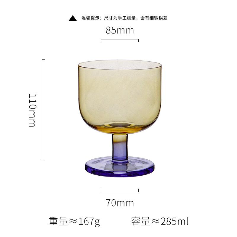 

Stylish Jelly Color Dessert Cup High Value Glass Cup for Girls Unique Color Ice Cream Cup Kitchen Use 201-300ml