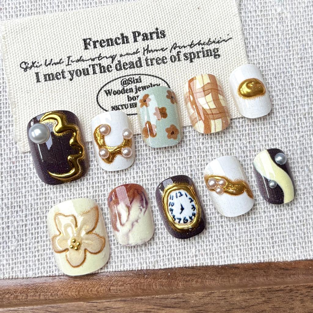 Press-on-Nägel Wiederverwendbare Falsche Nägel mit Designs Wiederverwendbare Falschnägel Press-ons Glänzend Full Cover Acryl-Klebenägel Aufklebenägel für Frauen