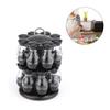 Spice Tins Stand with 8/16 Bottles Stainless Sturdy Cooking Supplies 360-Rotating Seasoning Can Holder Condiment Set Restaurant