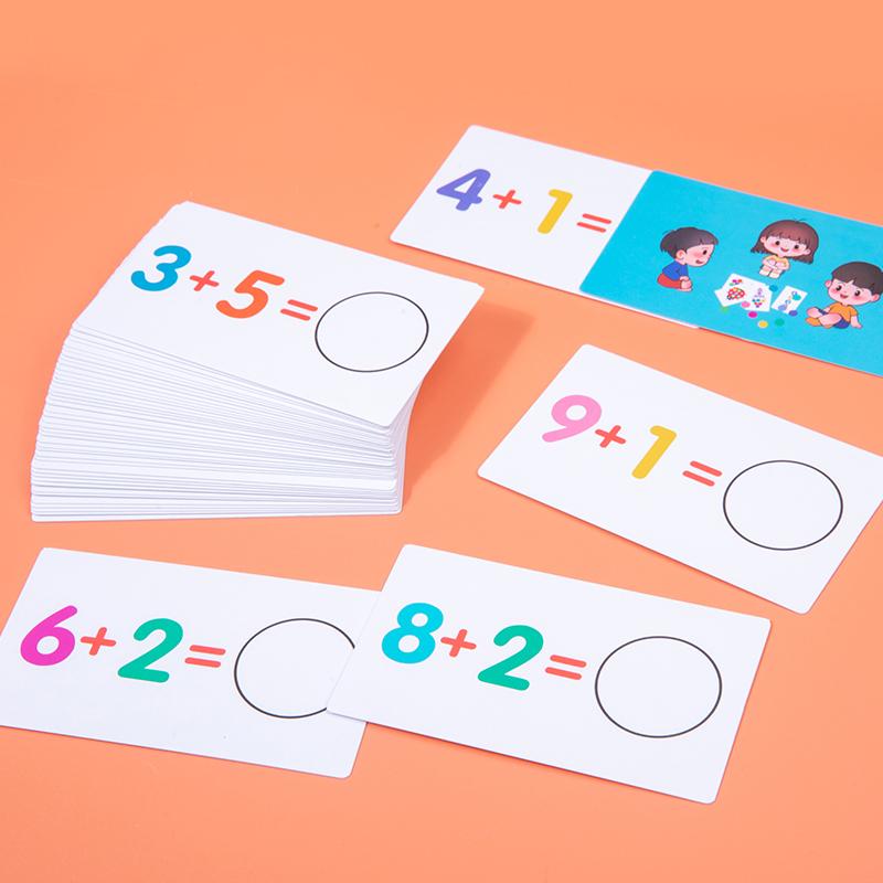 Children Montessori Math Toys Arithmetic Card Matching Games Addition Subtraction Counting Educational Cognitive Blocks for Kids