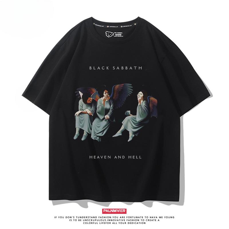 Heavy Metal Rock Band Black Sabbath, Black Sabbath Punk Style Printed Short Sleeved Loose Fitting T-shirt Trend
