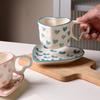 Hand Painted Love Mug Creative Heart Shaped Handle Water Cup Cute Ceramic Milk Coffee Cup