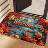 Modern Baroque Style Welcome Doormat Contemporary Luxury Black Gold Door Mat Elegant Floral Border Entryway Floor Rug