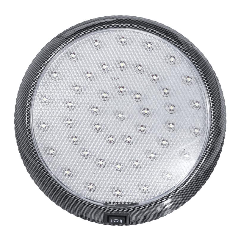 12V 46 LED Car Round Ceiling Dome Roof Light Interior Light Lamp On/Off Switch For Camper Van Caravan Motorhome Boat RV 1PCS