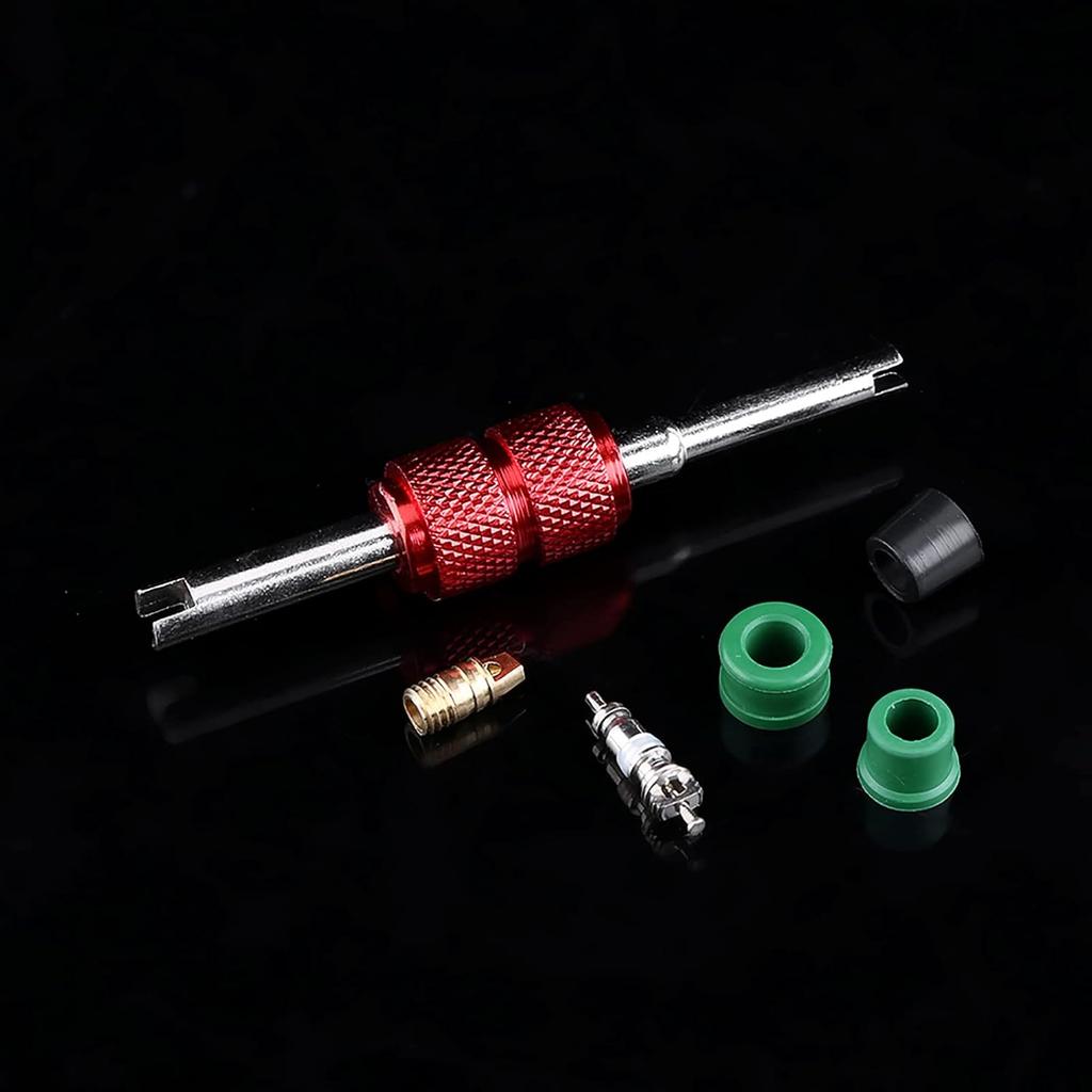 A C Valve Core Repair Kit Valve Core Removal Tool Set AC Manifold Hose Gasket for Car Air Conditioning