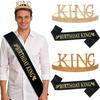 European and American Men's Birthday Party Crown Strap Set BIRTHDAY KING Crown Headgear Party Dress Up 2026