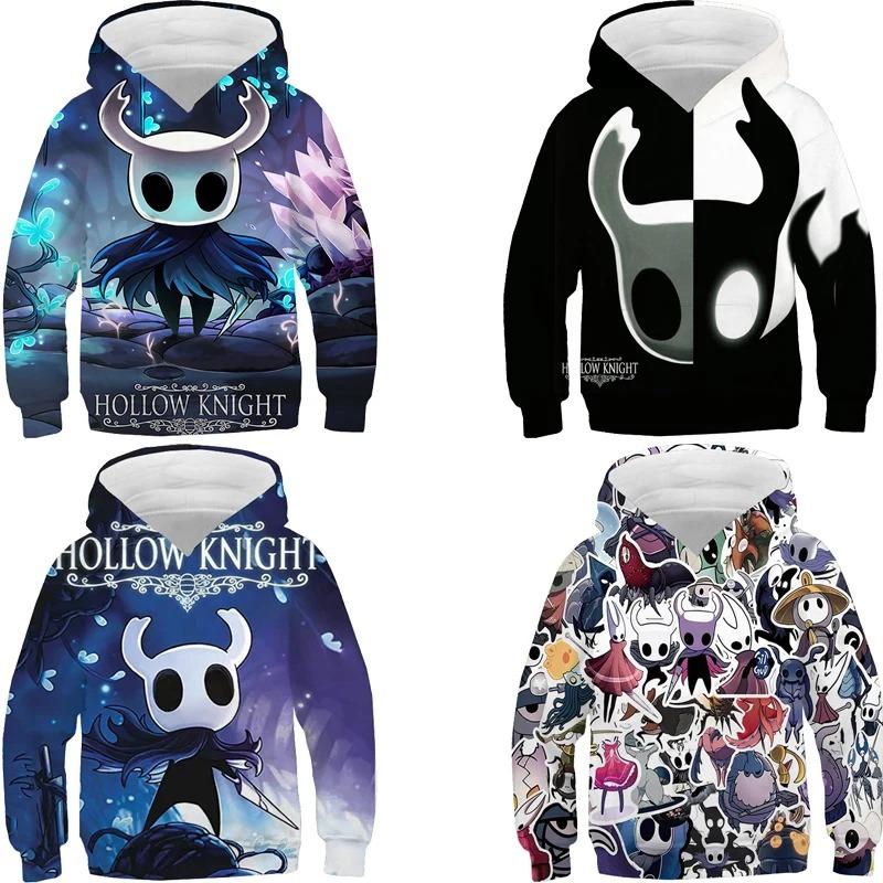 Hollow Knight Print Hoodies Men's Sweatshirts Autumn Pullover Boys Tracksuit Y2k Tops Anime Hoodie Kids Clothes