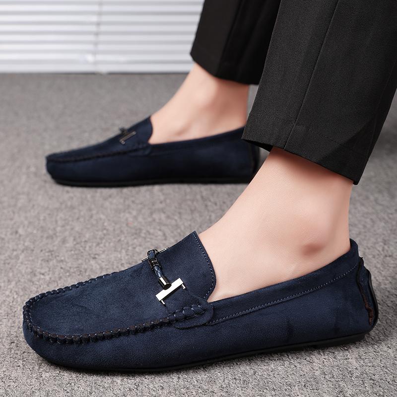 Casual Style Men's Business Shoes Trendy Outdoor Lazy Loafers Leather Men's Walking Shoes 2025 Summer New Driving Flat