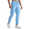 Men's Casual Cargo Pants Multi-Pocket Outdoor Hiking Work Drawstring Pants for Spring Autumn Travel Camping