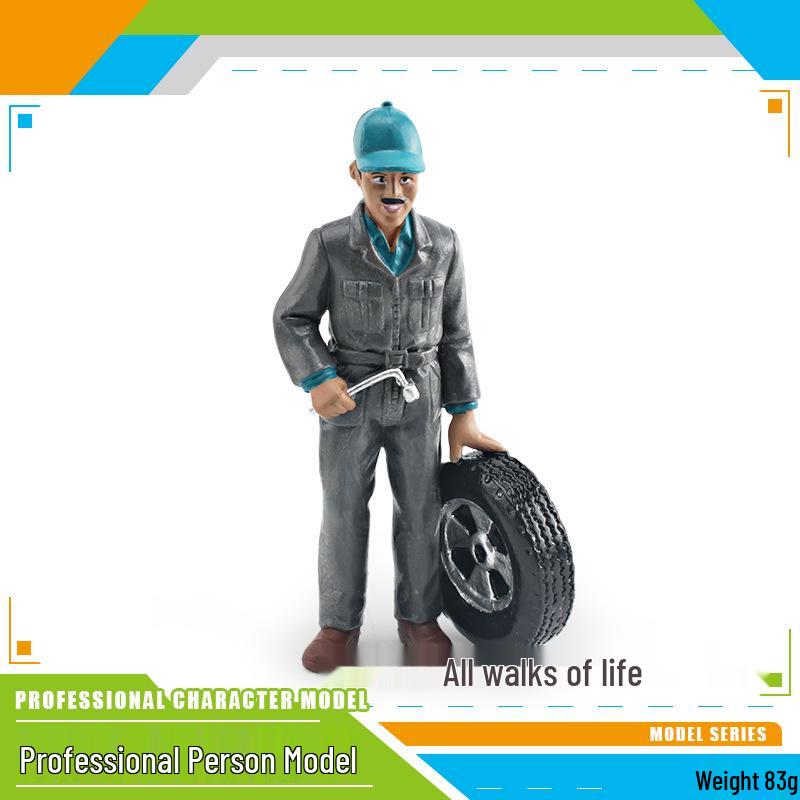 Professional Role Model Figurines Set: Teacher, Doctor, Nurse, Construction Worker, Chef, Police Officer