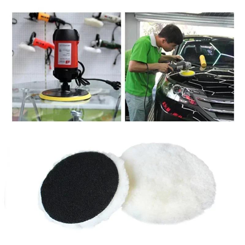 Wool Car Polishing Pad Set For Polisher Machine Waxing Polishing Buffing Auto Paint Care Polisher Pads 3/4/5/6/7 Inch