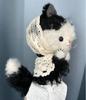 [USED] Artist Bear Plush Toy, Black Cat with Tongue Out, Teddy Bear by Overseas Artist