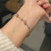 Minimalist Floral Zircon Copper Bracelet For Women With Elegant Design