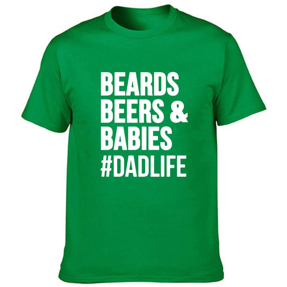 Beards Beers And Babies Letter Men T Shirt Dad Life Harajuku Short Sleeve Streetwear Tees Fashion