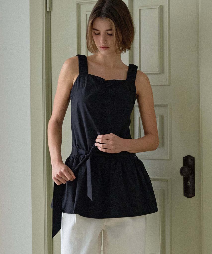Hauseuobeupondeu Scrunch Shoulder Dress_Black
