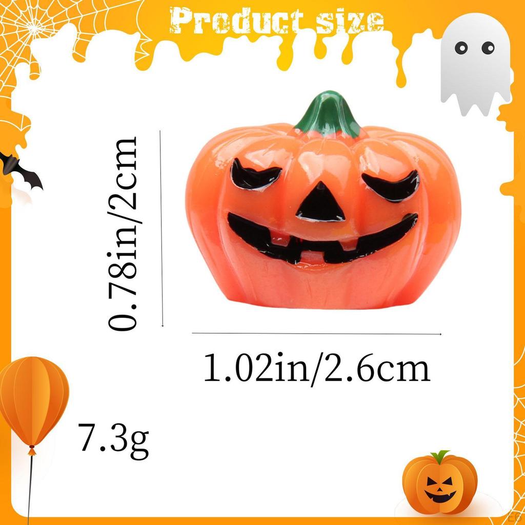 20 Pieces Halloween Miniature Pumpkin Figurines Desktop Ornament Resin Sculptures Crafts