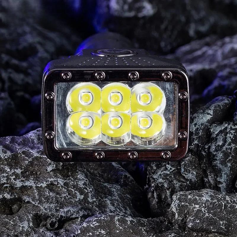 Powerful Flashlight 6 Led High Power Torch Light USB Rechargeable Flashlight 4 Mode Emergency Camping Lamp