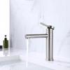 Bathroom Basin Faucet Deck Mounted Single Handle 360° Swivel Black Tap 304 Stainless Steel Cold and Hot Water Mixer Sink Taps