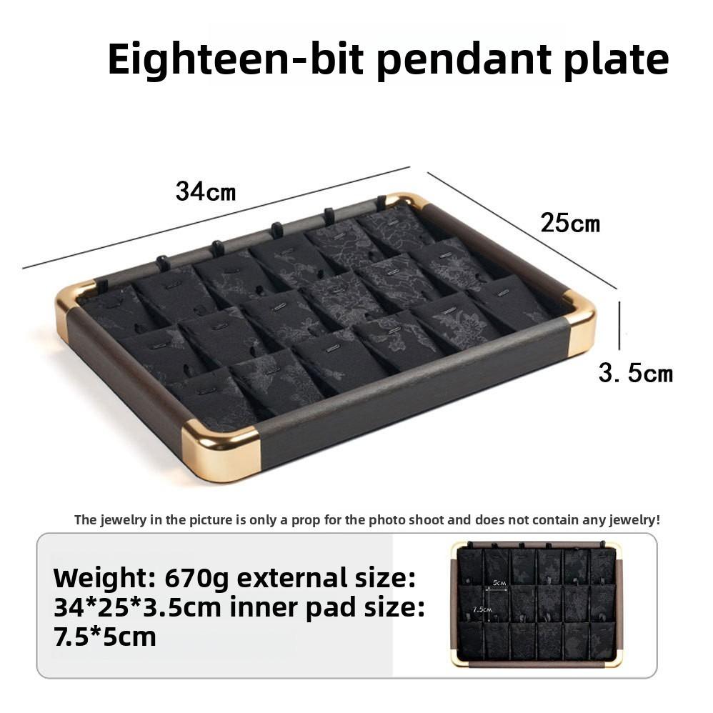 Rounded-edge Jacquard Storage Tray with Wood Texture, Viewing Plate for Jadeite, Gems and Assorted Ornaments