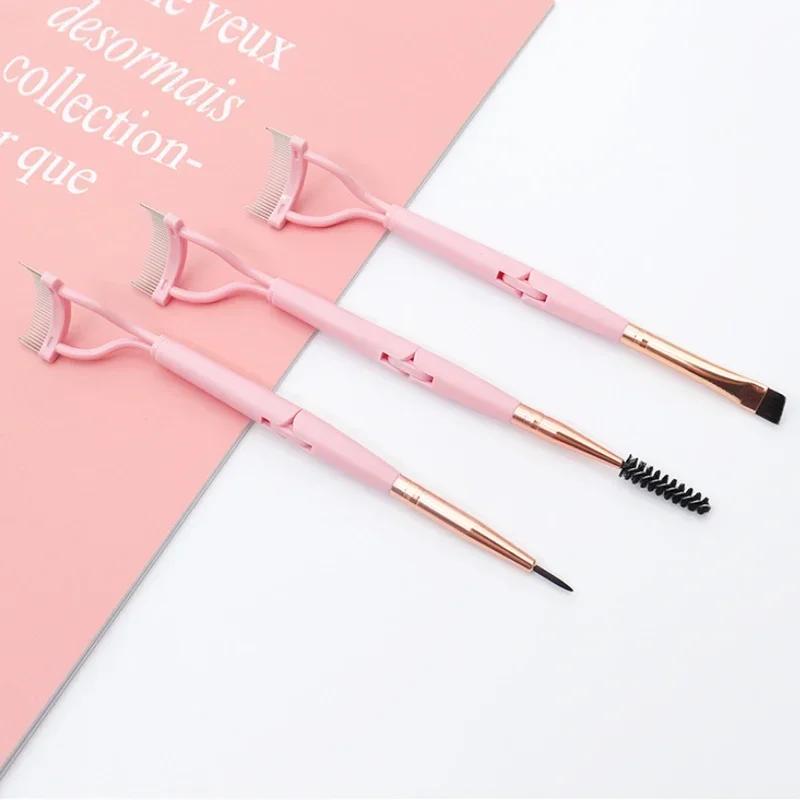 Separator de frumusețe pentru gene, perie portabilă pentru gene, pieptene, rimel, curl, gene, instrumente pentru pieptănarea genelor din oțel inoxidabil