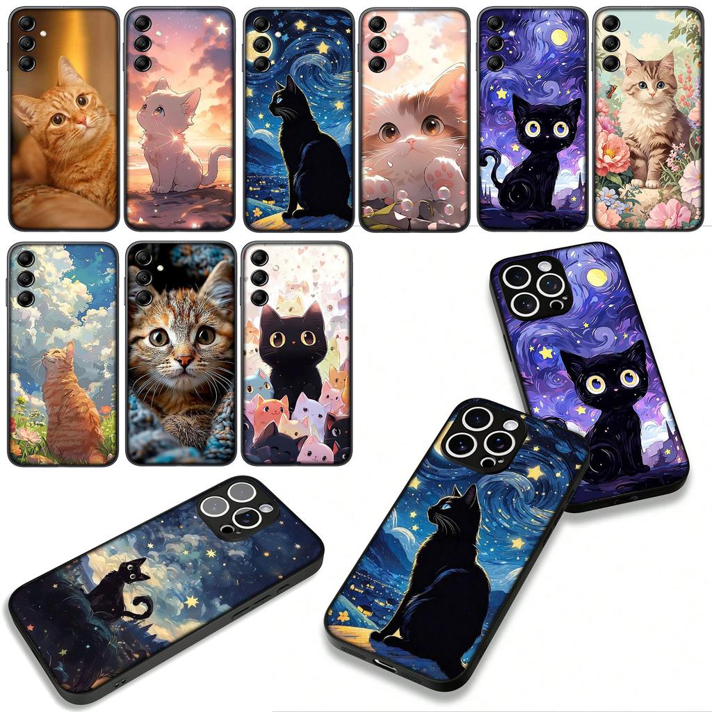 Cover for Apple iPhone 16 15 14 Plus 13 12 Mini 17 Pro Max + ProMax 16E Air 16+ 15+ Coque Phone Case Kitten Cat Meow Wallpaper