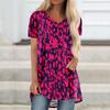Top a maniche corte plissettati larghi da donna taglie forti top casual scollo a V maniche corte t-shirt casual estive da donna top t-shirt camicie