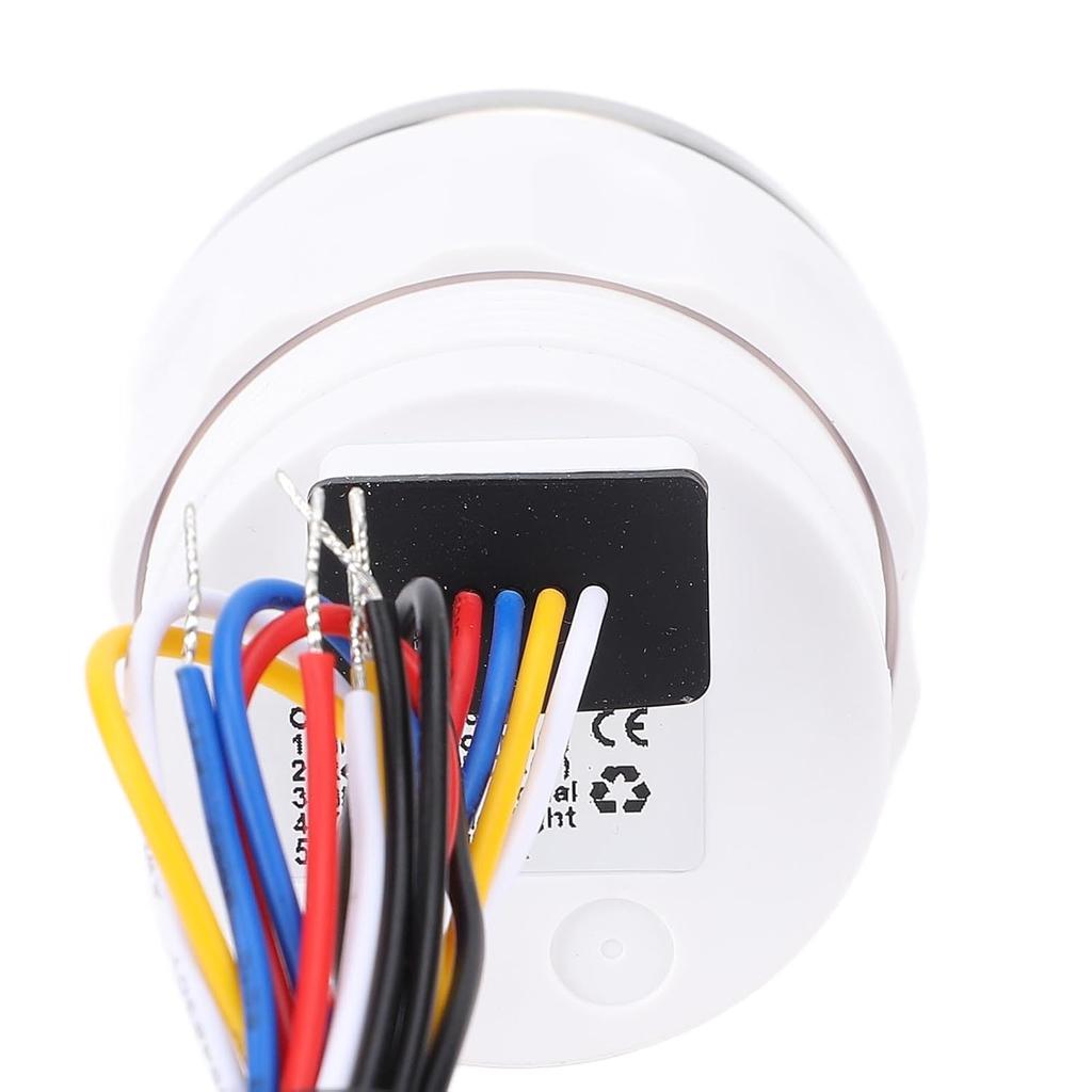 52mm 7000RPM Tachometer with Hourmeter Dynamic 7 Color Backlight DC 9-32V RPM Gauge Versatile Ratio Calibration for Truck Tractor Car RV Boat (White