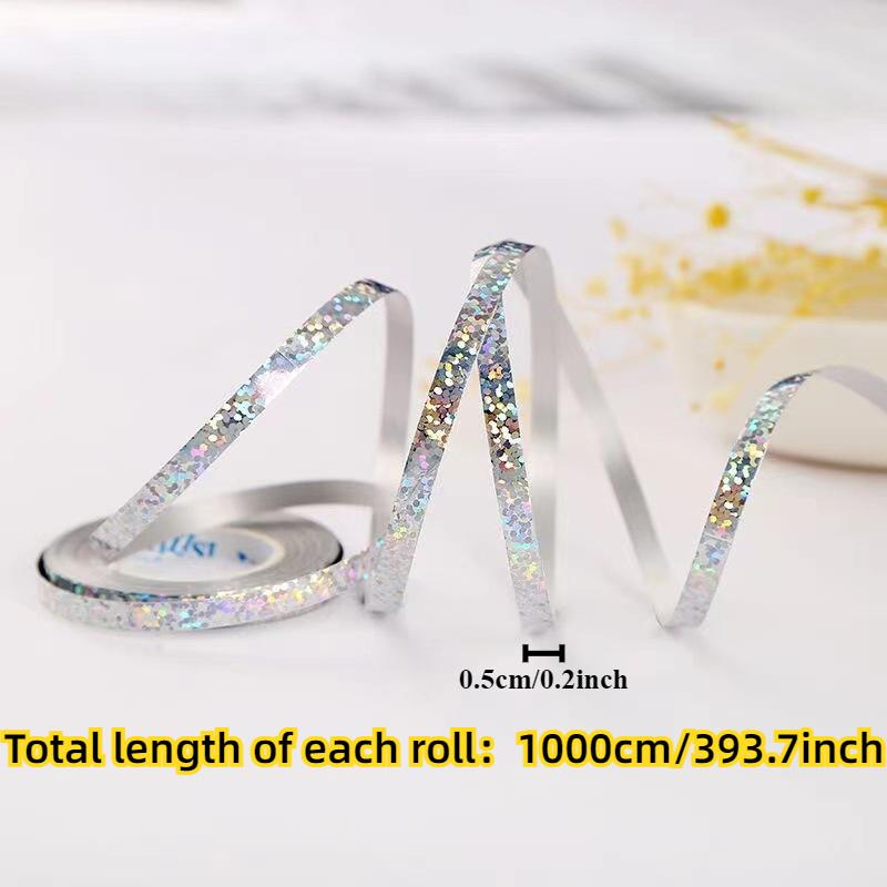 10 Rolls of Laser Ribbon Binding, Halloween Gift, Christmas Gift, Valentine's Day Gift Wrapping Ribbon, Rainbow Ribbon Balloon