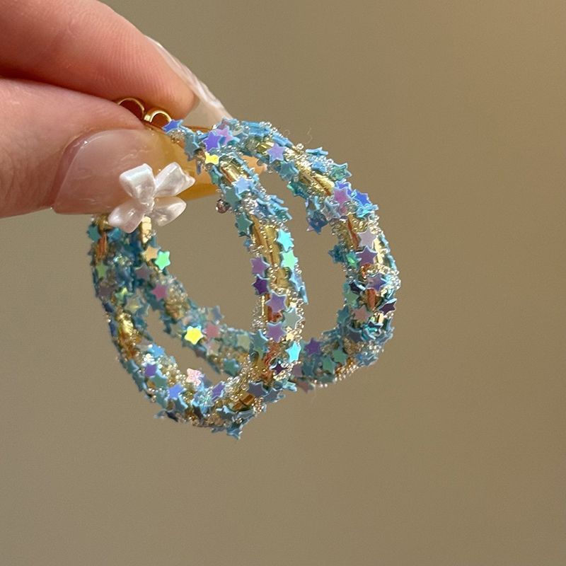 Vintage kontrastierende Blumen Perlen Quasten Ohrringe Sommer süßes Mädchen Herz Ohrringe Reise Foto Urlaubsstil Ohrringe