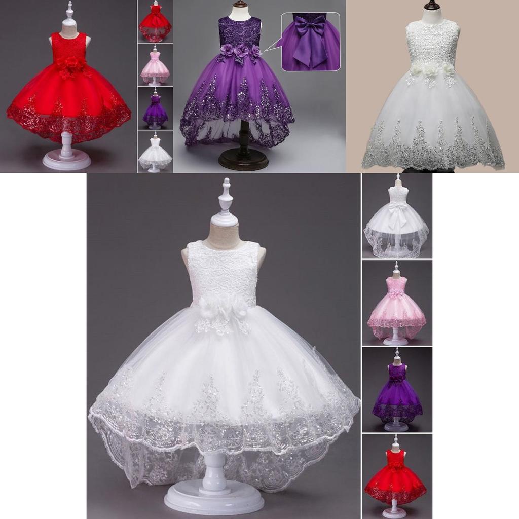 Splendido Vestito da Principessa con Fiocco per Damigella d'Onore per Bambini Perfetto per Feste e Matrimoni