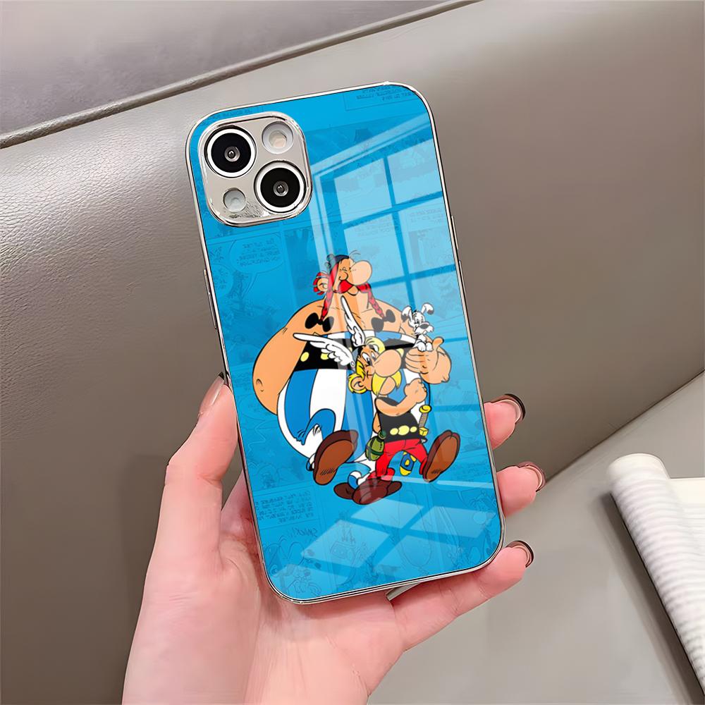 Pouzdro na telefon Asterix a Obelix Pro iPhone 17 Pro Max 15 Pro 16 14 Plus 12 13 Mini 11 Pro Nárazuvzdorný Pokovený Skleněný Kryt