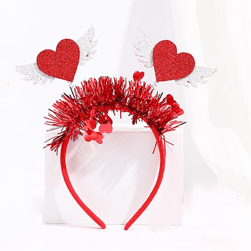 Valentine's Day Red Heart Headband Hair Clip - Wedding & Party Photo Prop