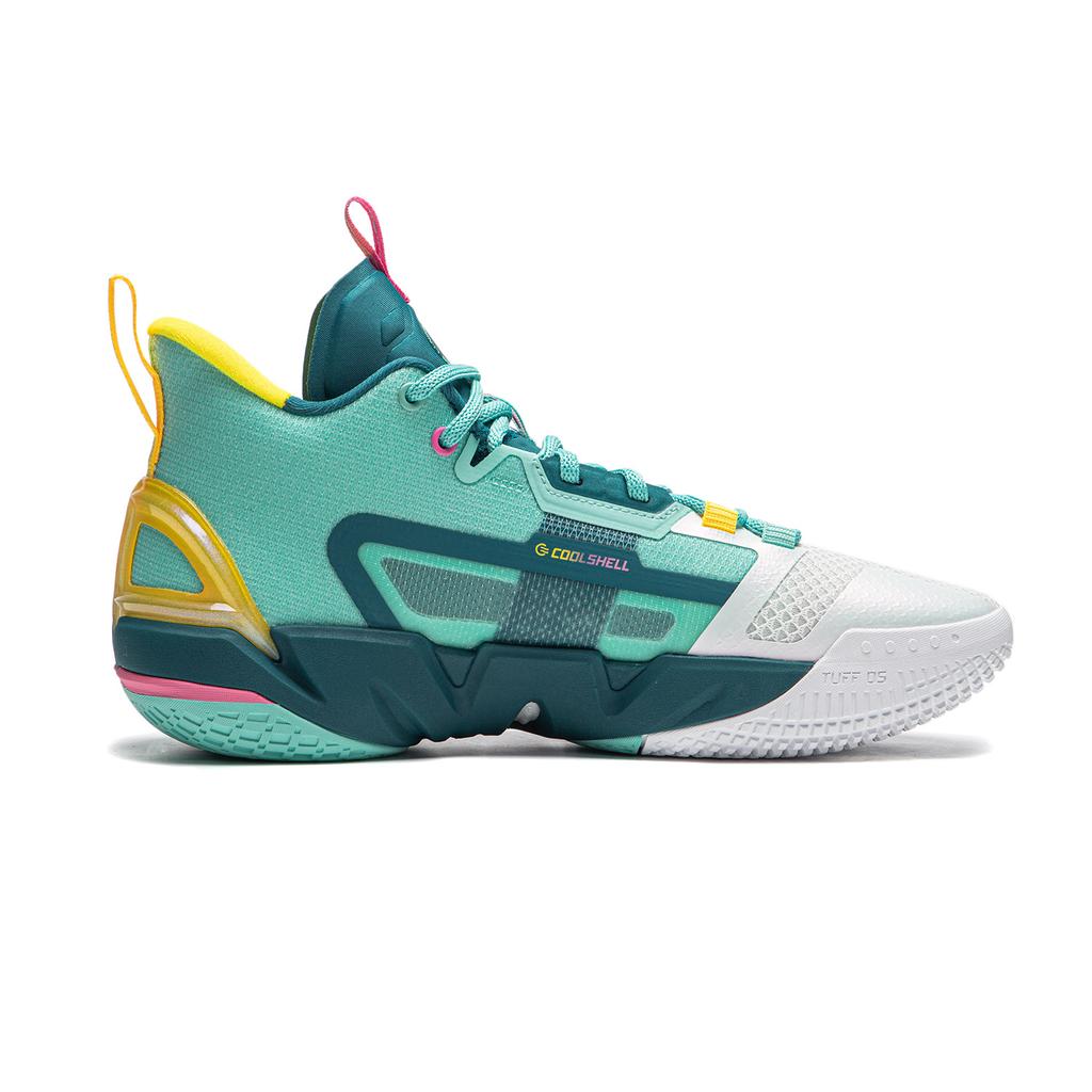 Li Ning BadFive 4 Cushioning Abrasion Resistant Breathable Mid Top Basketball Shoes Men's Green White ABFU015-12