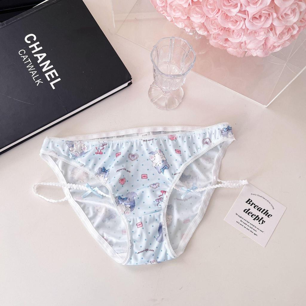 Milky Kitten Ice Silk Sweet Print Lolita Underwear
