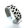 Stitched Real-leather Horsehair Bracelet Furry C-shaped Open Bracelet Leopard Print Bangle  Gift