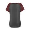 Fashion Womens Solid Color Splicing Round Neck Casual Short Sleeves Tops