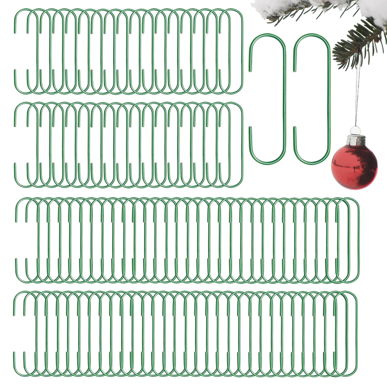 100 шт. Крючки для рождественских украшений Зеленые металлические мини-крючки с противоскользящим покрытием Подвески для украшений для декорирования рождественских елок венков CN