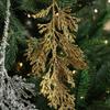 Simulation Cypress Leaves Pendant Plastic Christmas Ornament Christmas Alien Pendant  Christmas Day