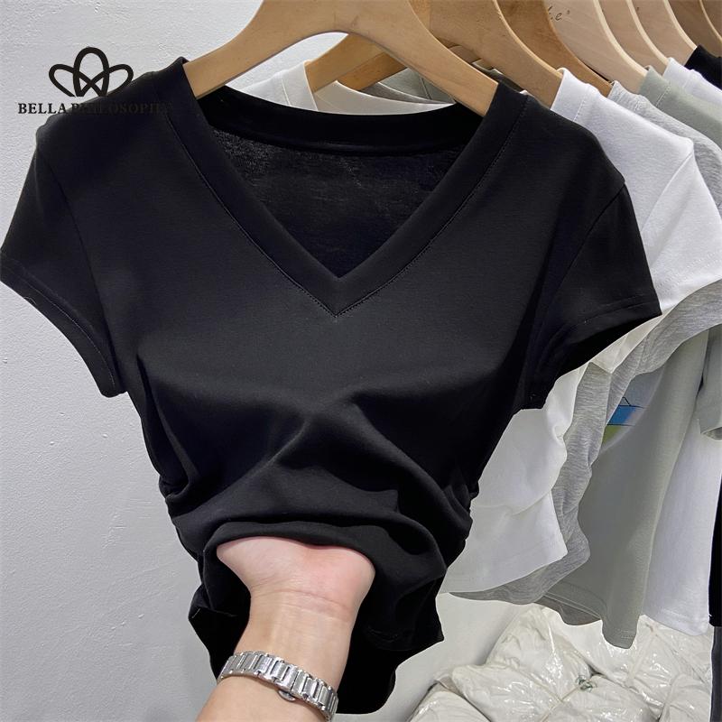 

Короткая облегающая футболка Sweet Spice Girl с V-образным вырезом и короткими рукавами XL чёрный