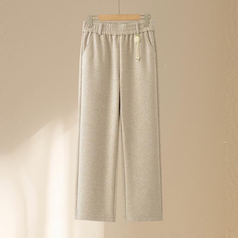 Hodo Women's Elderly Casual Straight Leg Elastic Waist Trousers