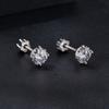 Silver screw-on stud earrings with Moissanites, 0.5 ct, 925 silver