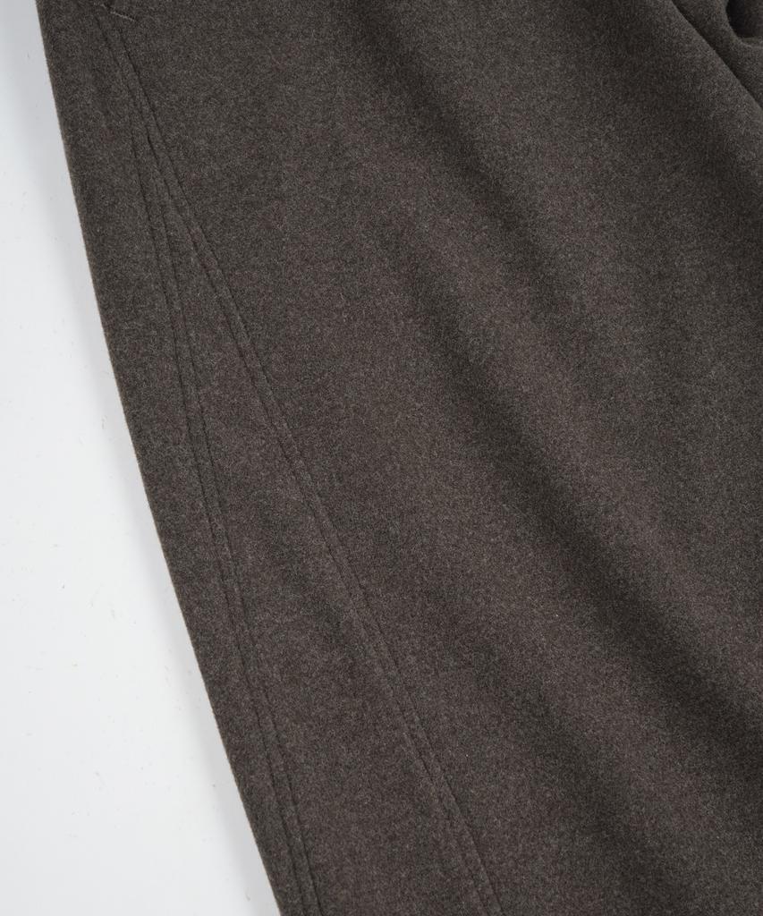 BIRBANTE Wool Blend C.L Fit Elastic Waist Wide Pants - Brown